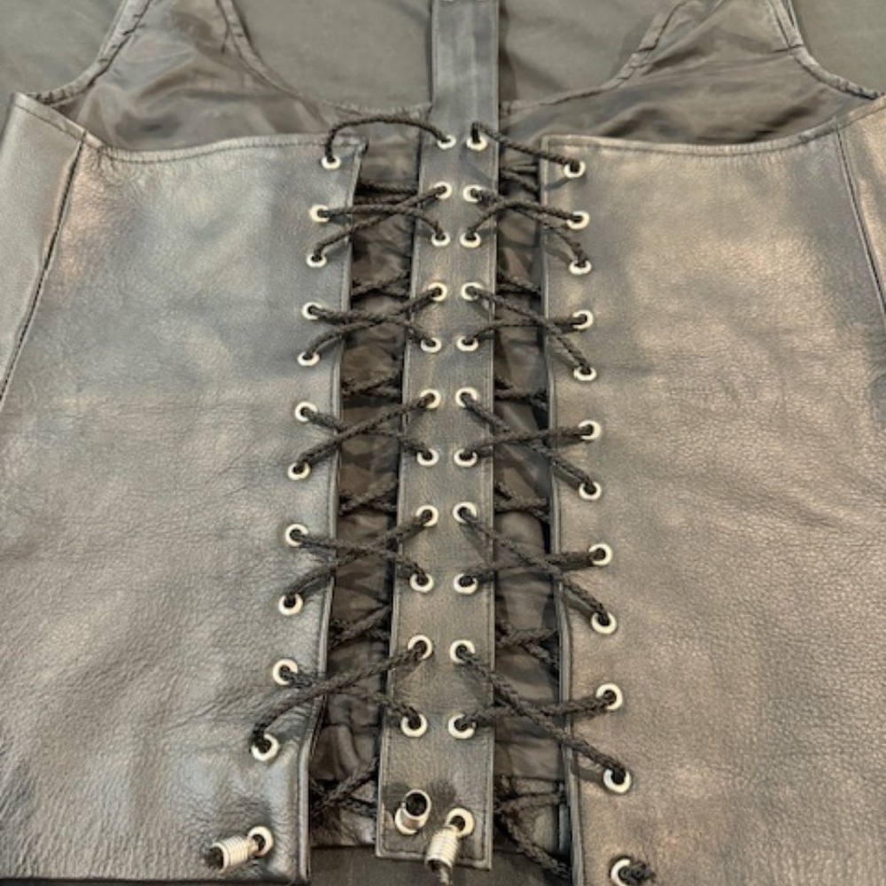 Men's Leather Vest/Corset Fetishwear Size Medium​​​​​​​​ - Picture 4 of 8
